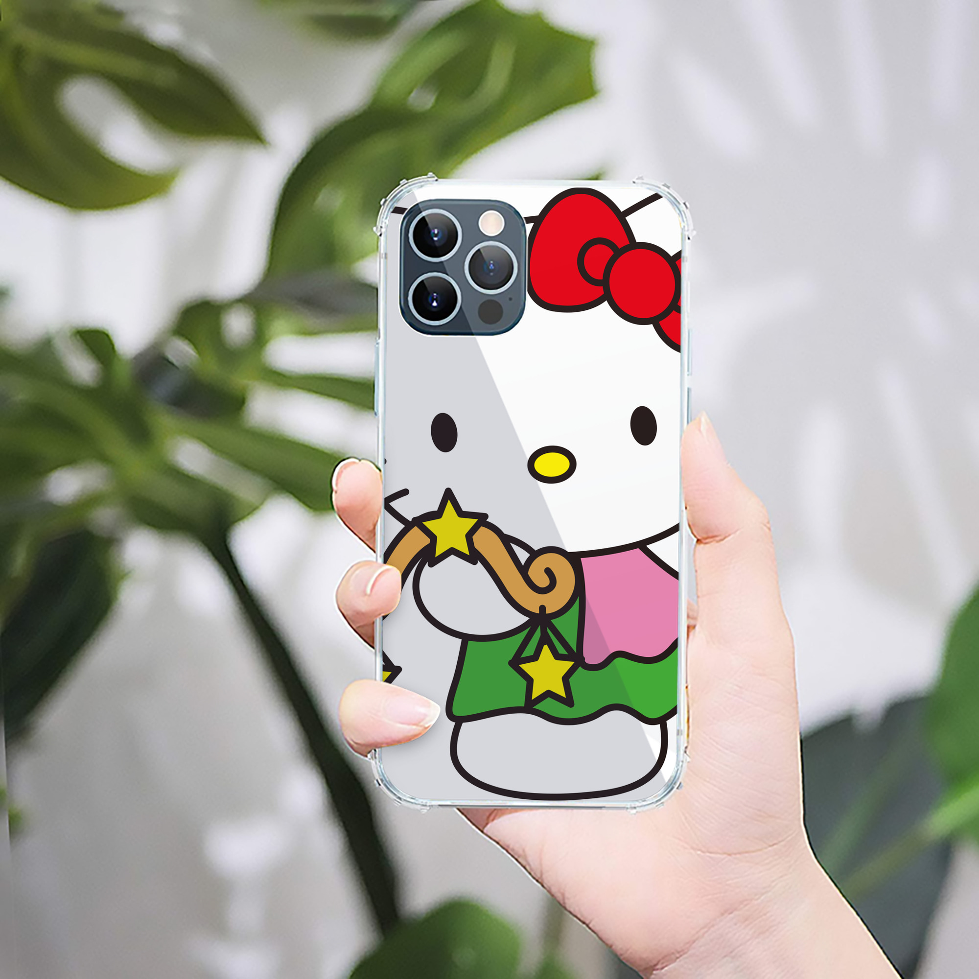 （画像用） Hello Kitty ハローキティ 【iPhone 12シリーズ対応】透明スマホケース（クリアソフトケース）